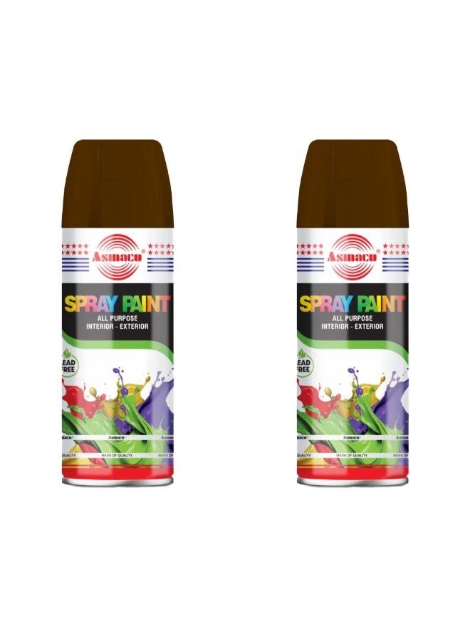 Asmaco Spray Paint - Brown - 400 Ml - Set of 02
