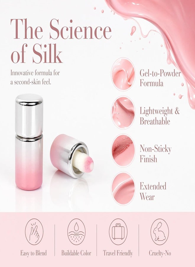 Manoai Liquid Blush with Built-in Sponge Applicator - Jelly-Textured Cream Blush, Natural Glow & Easy Blend for Daily Wear, Travel & On-the-Go Touch-Ups (Light Pink) - Image 2