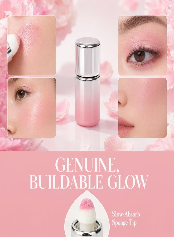 Manoai Liquid Blush with Built-in Sponge Applicator - Jelly-Textured Cream Blush, Natural Glow & Easy Blend for Daily Wear, Travel & On-the-Go Touch-Ups (Light Pink) - Image 5