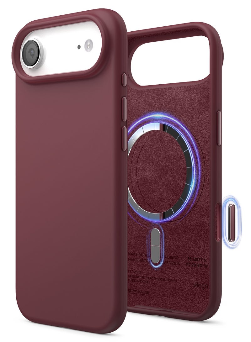 Elago Magnetic Liquid Silicone for iPhone 17 Air case cover [Camera Control Button Cover] compatible with MagSafe Shockproof - Burgundy - Image 1