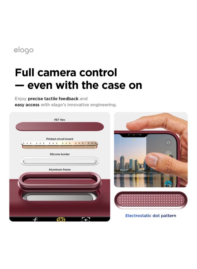 Elago Magnetic Liquid Silicone for iPhone 17 Air case cover [Camera Control Button Cover] compatible with MagSafe Shockproof - Burgundy - Image 3