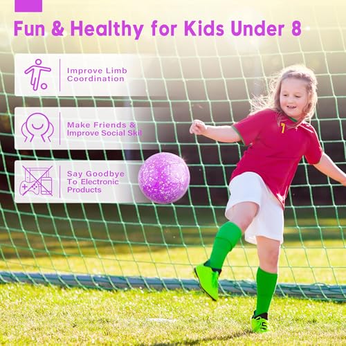 AceVernine Soccer Balls Size 3, Sparkle Soccer Ball for Girls Kids 3-8 4-6 6-8 Glitter Outdoors Sports Recreation Playing Ball for Birthday Easter Soccer Gifts (Glitter Purple, Size 3) - Image 5