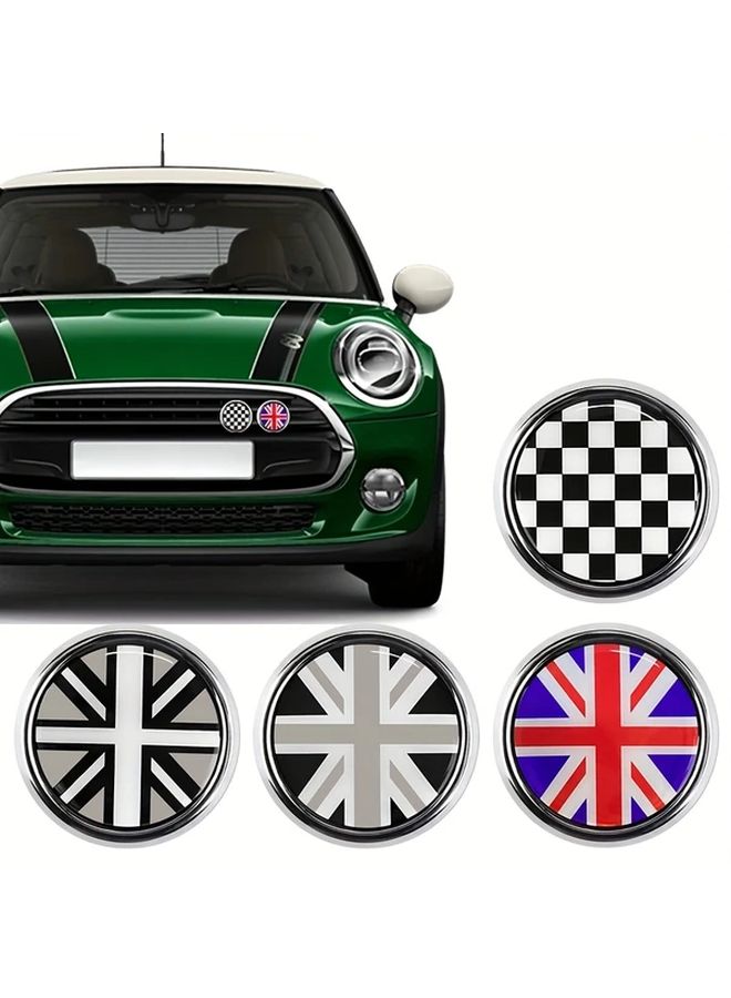 Black And White Rice Crystal Epoxy 3D Metal Front Grille Emblem Durable Zinc Alloy Weather Resistant Fit Mini Cooper S - Image 3