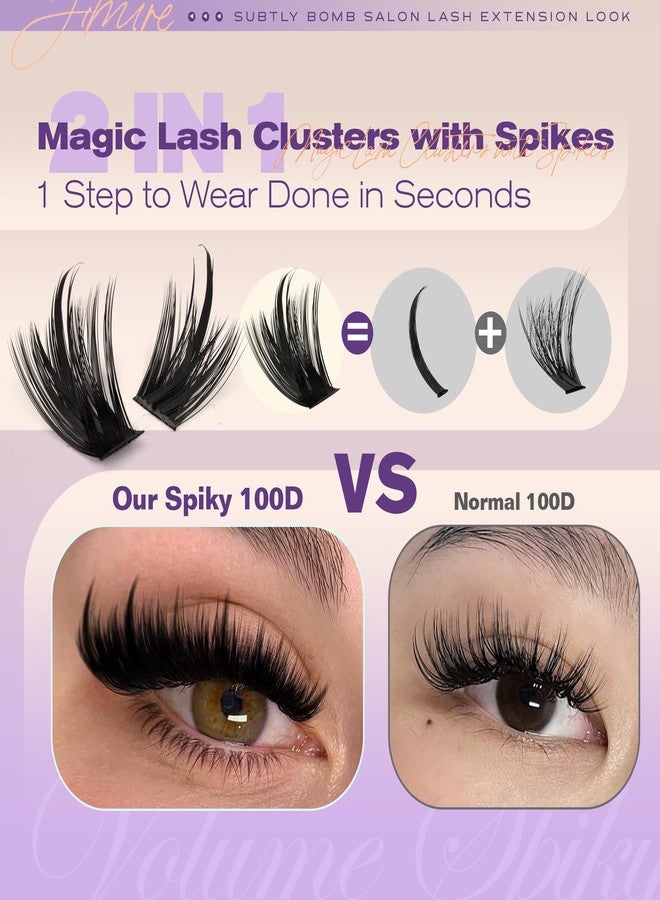 JIMIRE كتل رموش مانغا 150D مع spikes كتل رموش مع رموش سفلية بطول 12-18MM كتل رموش خيالية 300 قطعة رموش فردية رقيقة للتطبيق في المنزل من JIMIRE - Image 2