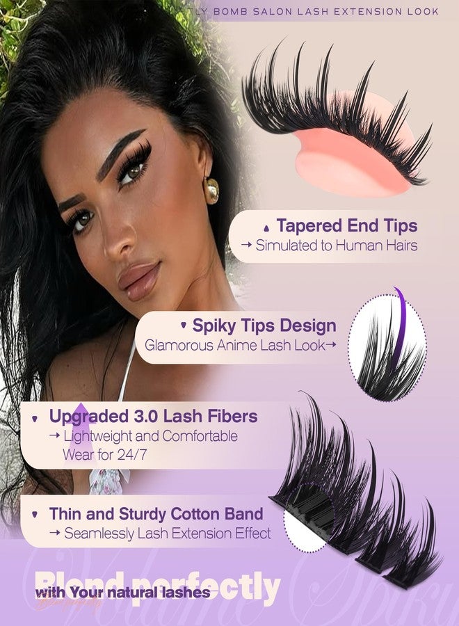 JIMIRE كتل رموش مانغا 150D مع spikes كتل رموش مع رموش سفلية بطول 12-18MM كتل رموش خيالية 300 قطعة رموش فردية رقيقة للتطبيق في المنزل من JIMIRE - Image 4