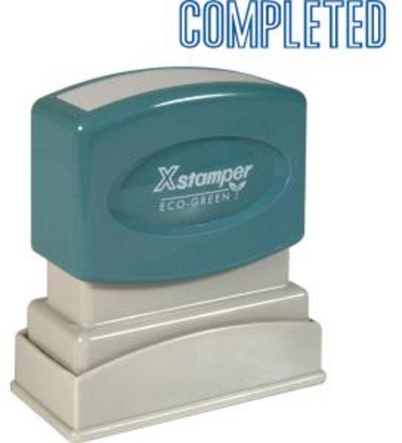 Xstamper 1026 Completed Pre Inked Laser Engraved Rubber Stamp, Blue Ink, Impression Size: 1/2" x 1-5/8" - Image 4
