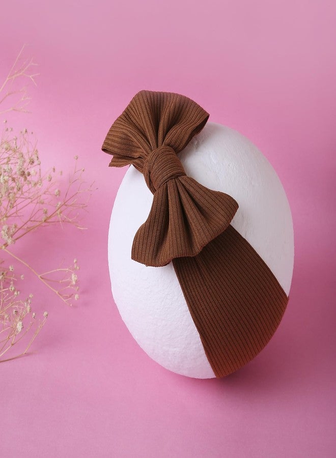 Arendelle Pure Cotton Headband with Bronze Bow Knot for Babies (0-2 Years) [AHA402] - Image 4