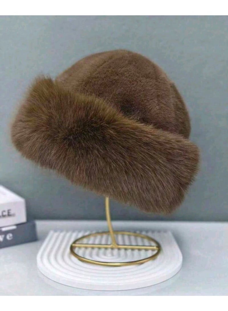 Shein 1pcs Women's Thickened Warm Hat For Autumn/Winter - Fashionable Appearance, Mongolian Style Thick Hat, Comfortable And Warm For Outdoor Activities In Cold Weather - Image 2