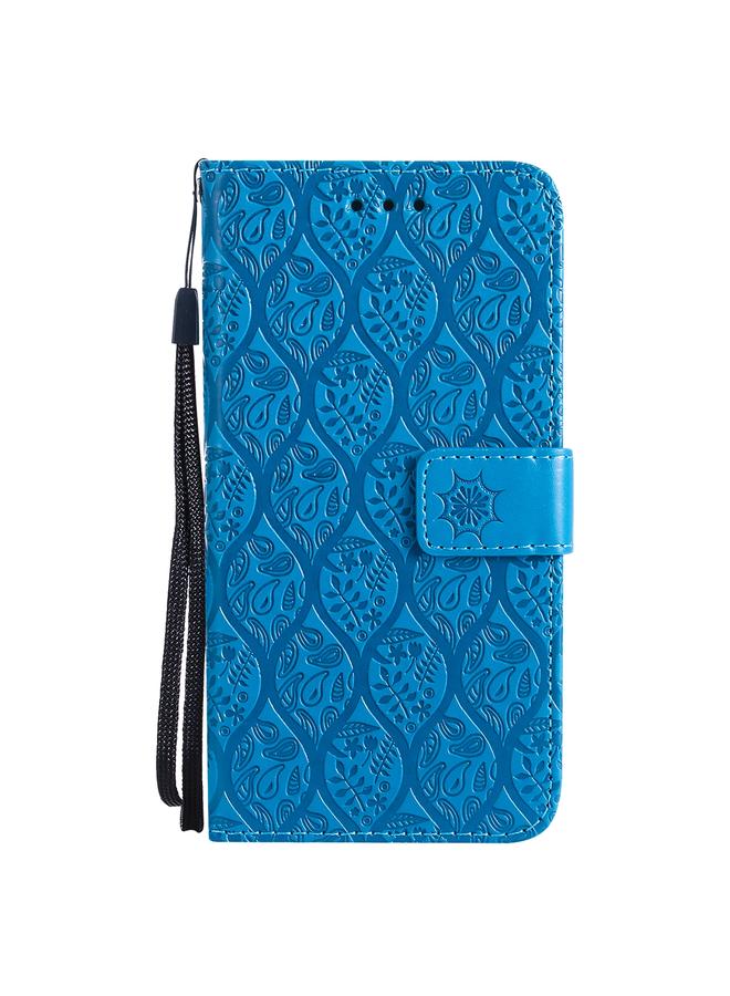 Zaboon Case For iPhone 13 Pressed Printing Rattan Flower Pattern Horizontal Flip PU Leather Case with Holder & Card Slots & Wallet & Photo Frame - Image 2