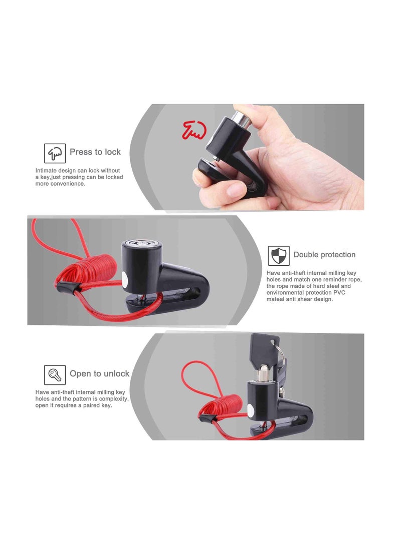 مضاد للسرقة قفل قرص الفرامل مضاد للسرقة قفل أسلاك الفولاذ الدخن بالإضافة إلى m365 سكوتر الكهربائية استبدال الملحقات دراجة نارية قفل عجلة حزام تذكير الحبل - Image 2