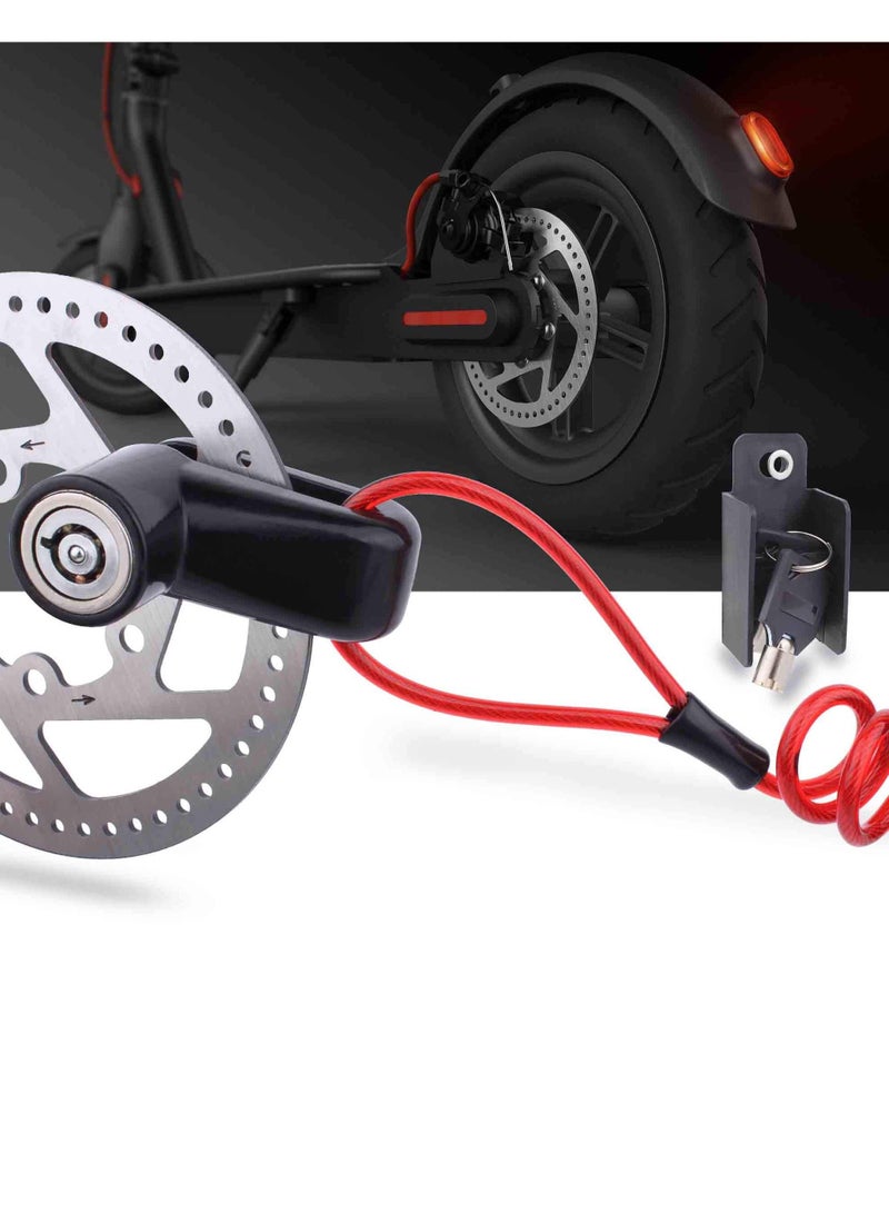 مضاد للسرقة قفل قرص الفرامل مضاد للسرقة قفل أسلاك الفولاذ الدخن بالإضافة إلى m365 سكوتر الكهربائية استبدال الملحقات دراجة نارية قفل عجلة حزام تذكير الحبل - Image 5