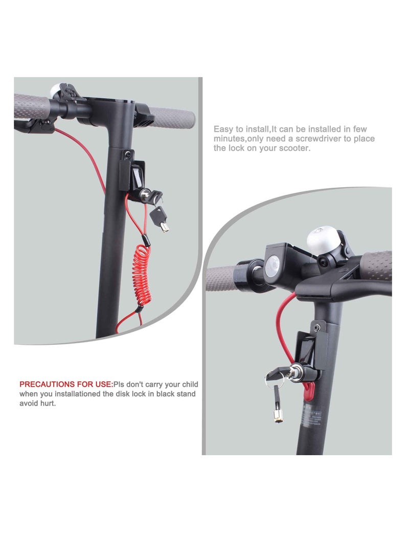 مضاد للسرقة قفل قرص الفرامل مضاد للسرقة قفل أسلاك الفولاذ الدخن بالإضافة إلى m365 سكوتر الكهربائية استبدال الملحقات دراجة نارية قفل عجلة حزام تذكير الحبل - Image 3