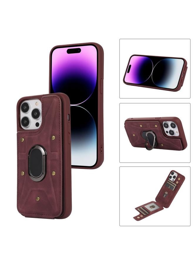 S-TOP Case For iPhone 14 Pro Armor Ring Wallet Back Cover Phone Case - Image 1