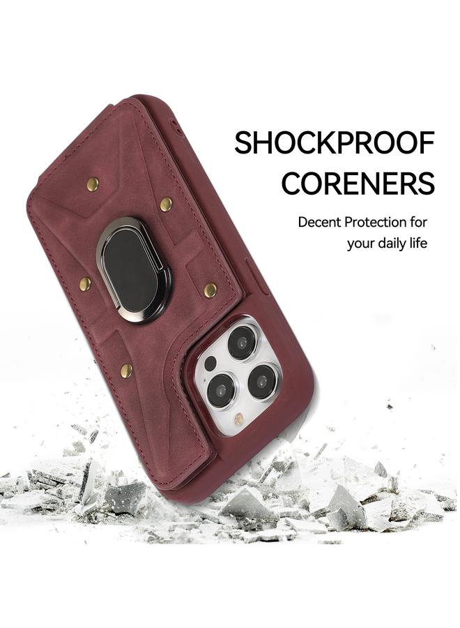 S-TOP Case For iPhone 14 Pro Armor Ring Wallet Back Cover Phone Case - Image 2