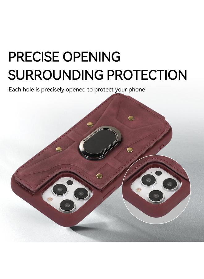 S-TOP Case For iPhone 14 Pro Armor Ring Wallet Back Cover Phone Case - Image 3