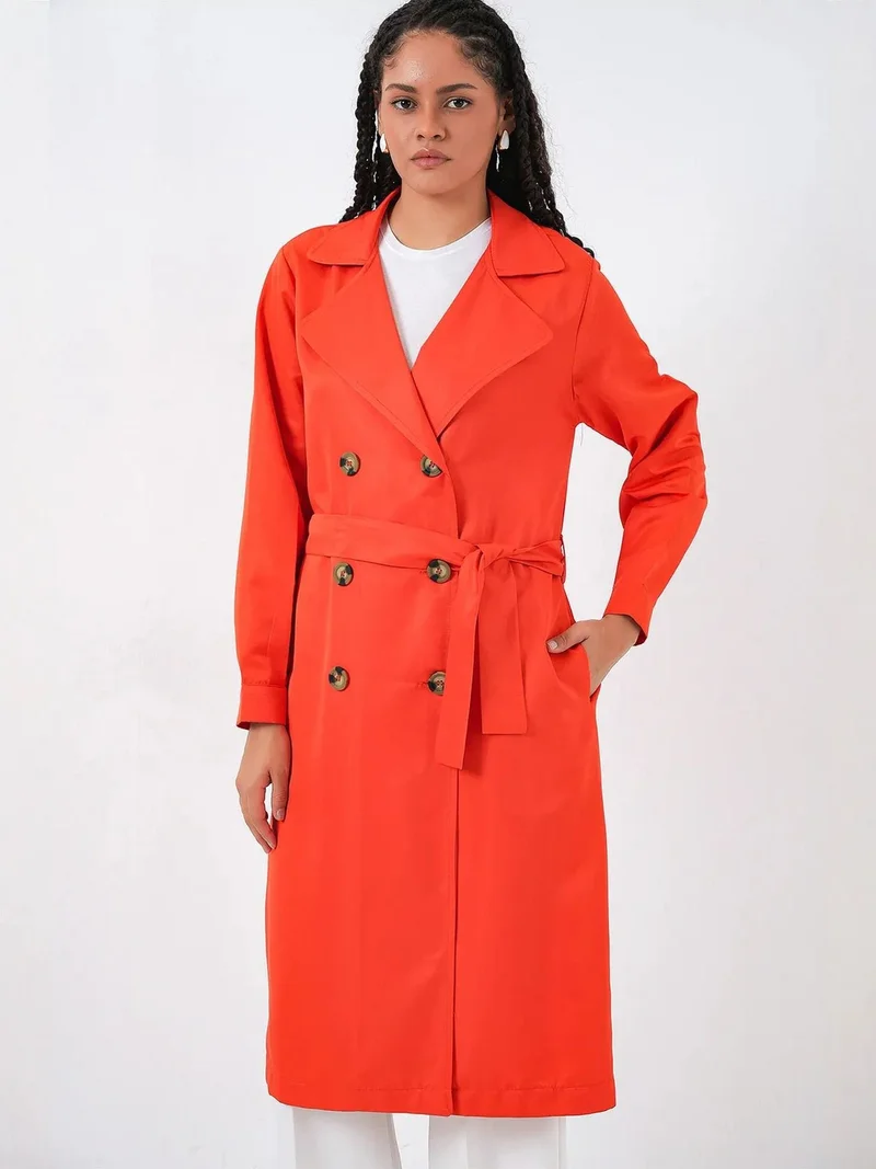 بيغ دارت BDART Double Breasted Long Trench Coat