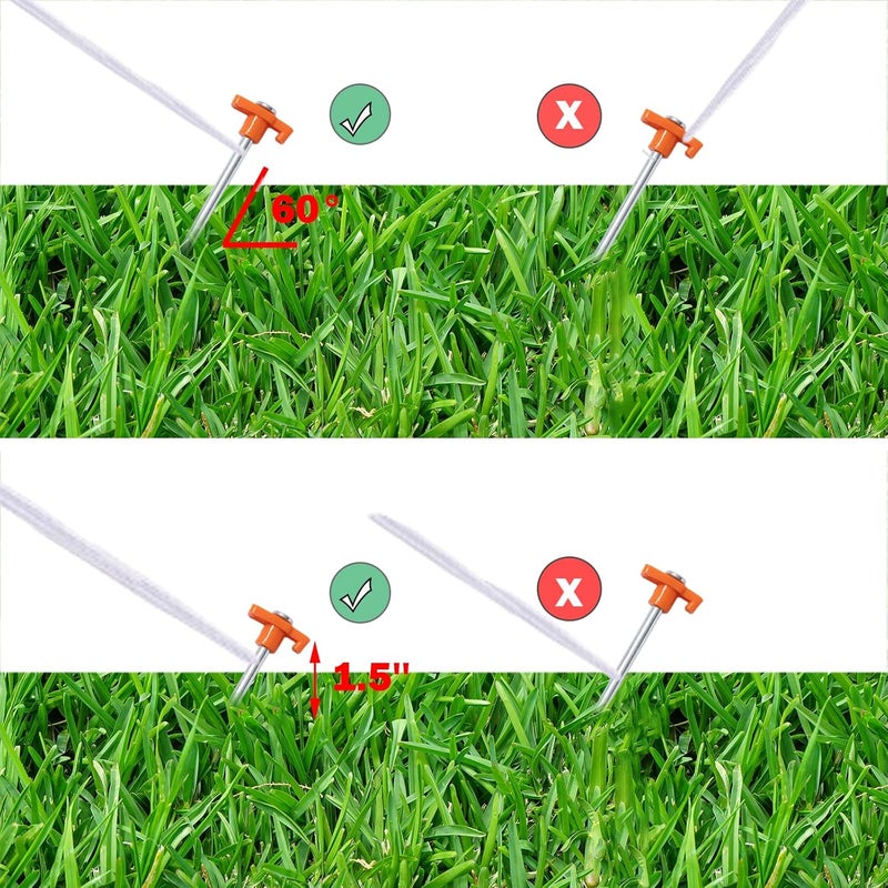 20-piece set of thick luminous nails 7mm outdoor camping tent ground nails orange (suitable for camping courtyard garden awning Lawn Outdoor) - Image 5