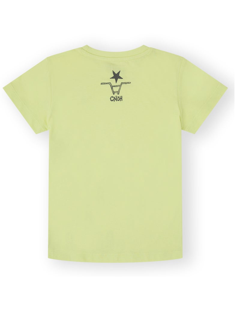 CANADA HOUSE Soft and Comfortable Urbanrider Lime 100% Organic Cotton T-shirt for Boys  - Image 2