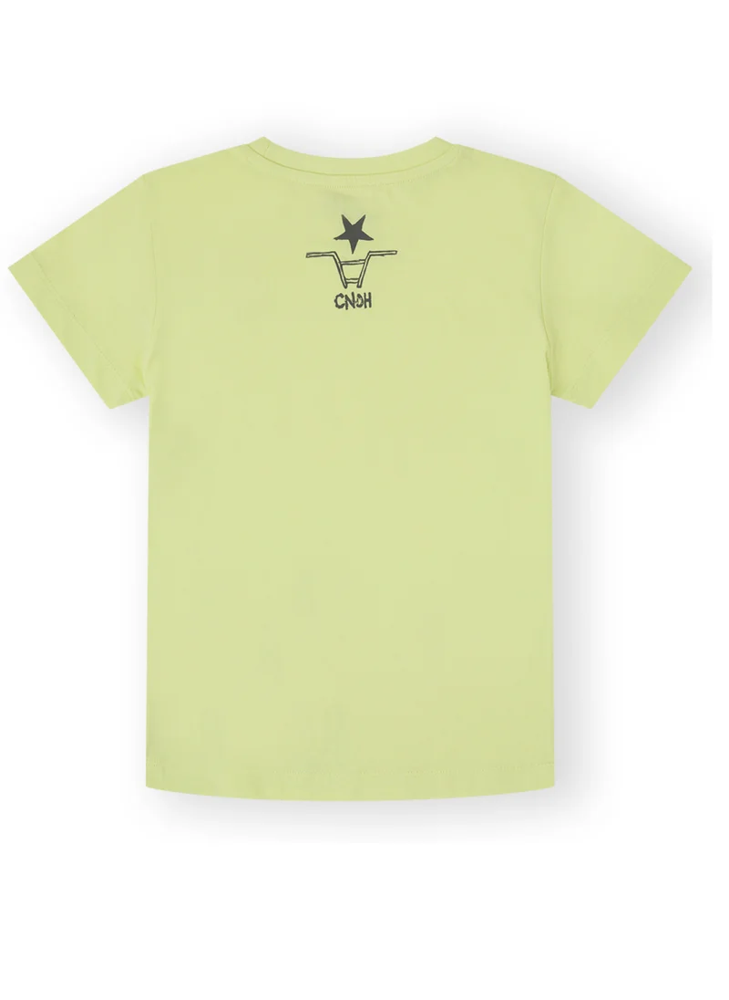 CANADA HOUSE Soft and Comfortable Urbanrider Lime 100% Organic Cotton T-shirt for Boys