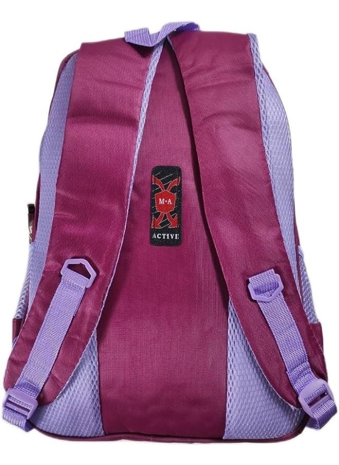Generic - School backpack with 3 zippers for girls, 18 inches, vibrant 3D drawings, a girl and a monkey - Image 1