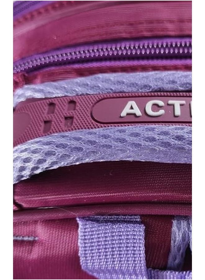Generic - School backpack with 3 zippers for girls, 18 inches, vibrant 3D drawings, a girl and a monkey - Image 1