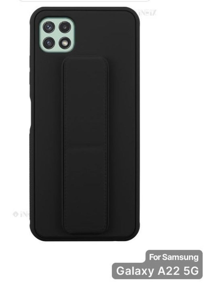 3 In 1 Magnetic Hand Grip Holder Case For Samsung Galaxy A22 5G Black - Image 1