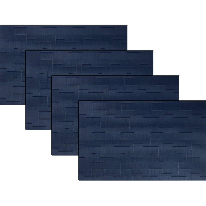PIGCHCY Plastic PlacematsWashable Durable Vinyl Woven Table MatsElegant Heat Resistant Placemats for Dining Table Set of 4 18 x 12 inchesMidnight Blue