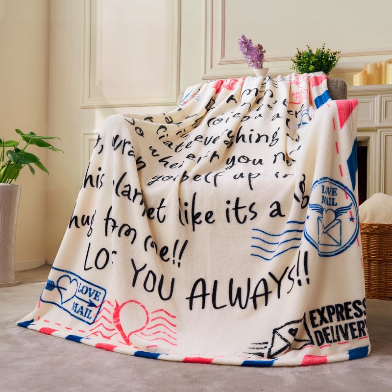 Joiedomi Birthday Gifts for Mom Soft Flannel Mom Blanket for Mothers Day Anniversary from Daughter Son 50" x 60" Ivory White - Image 2