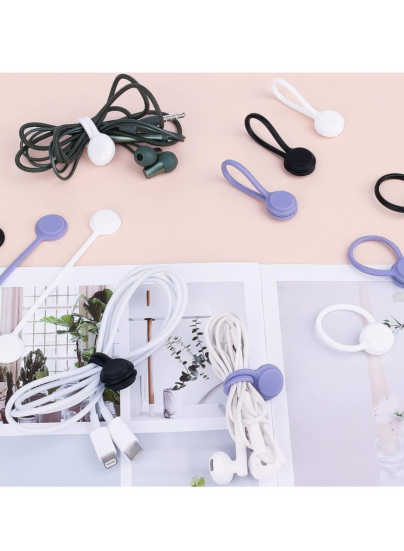 Loquat 5 Pieces Magnetic Cable Ties Reusable Silicone Magnetic Cable Ties for Cable Clips Wire Harness and Organizing, Fixing Things, Bookmarks, Fridge Magnets - Image 4
