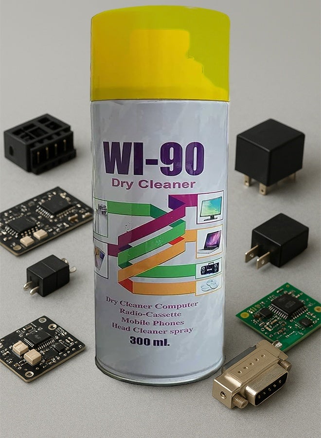 WI-90 Electronic Contact Dry Cleaner Spray 300ml | Fast Evaporation, Non-Conductive, Removes Dirt & Oxidation – Safe for Electrical & Electronic Components - Image 2