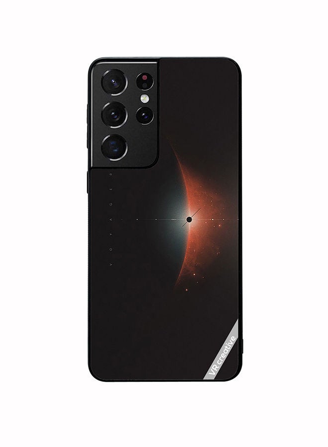 VR CREATIVE غطاء حماية لجهاز سامسونج جالاكسي S21 ألترا 5G بتصميم جالاكسي متعدد الألوان - Image 1