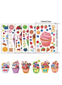 Excefore Treats and Sweets Sticker, 36 Pcs Cupcake Sticker Set, Make Face Cupcake Stickers, DIY Cake Stickers Dessert Stickers Decorating, for Party Favor Supplies  - Image 2