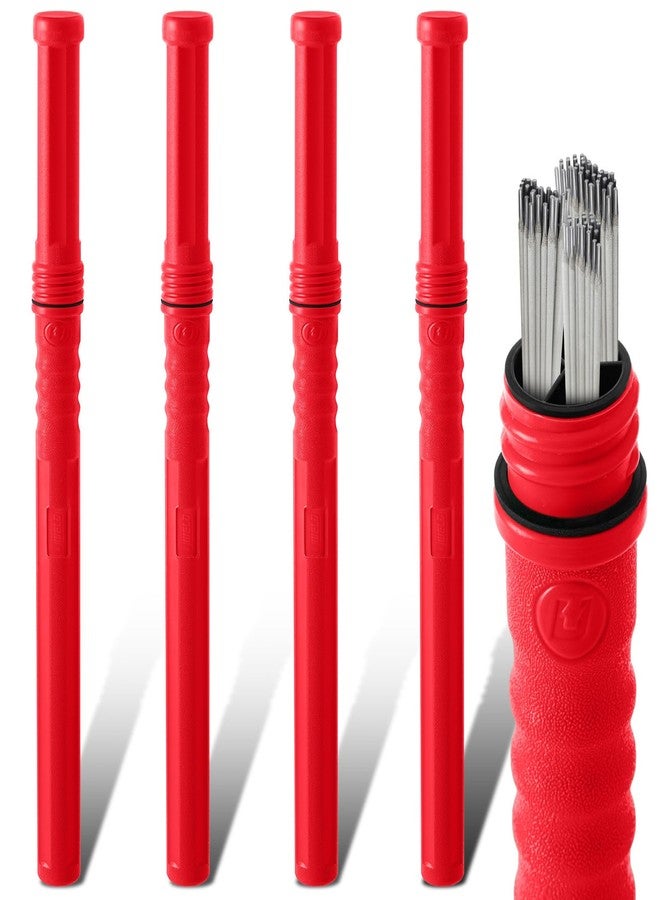 Tandefio 4 Pcs Welding Rod Storage Tube 40 Inch Tig Rod Storage Canisters Welding Electrode Holder Airproof Waterproof Container(Red) - Image 1