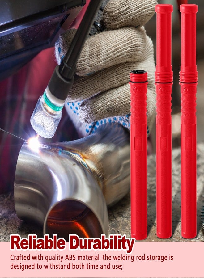 Tandefio 4 Pcs Welding Rod Storage Tube 40 Inch Tig Rod Storage Canisters Welding Electrode Holder Airproof Waterproof Container(Red) - Image 5