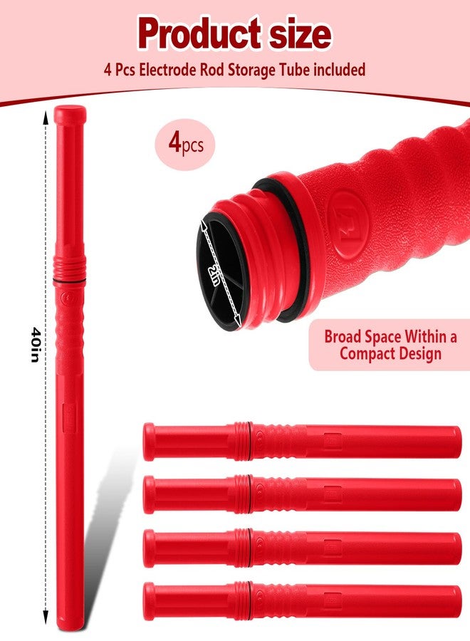 Tandefio 4 Pcs Welding Rod Storage Tube 40 Inch Tig Rod Storage Canisters Welding Electrode Holder Airproof Waterproof Container(Red) - Image 2