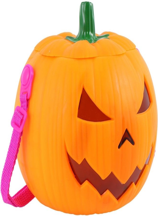 PartyToko Light Halloween Bucket Orange Pumpkin Jack O Lantern Trick Or Treat Bucket Halloween Decorations (Orange and Black) 1 Pcs - Image 4