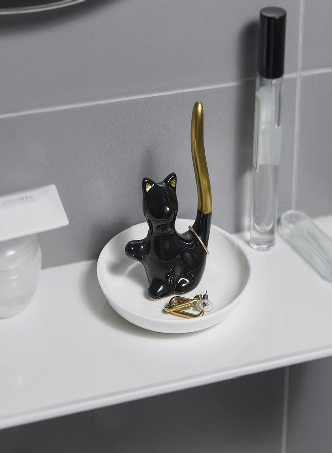 Lynagert Cat Ring Holder Ceramic Jewelry Dish - Trinket Tray for Earrings and Organizer - Funny Themed Gifts for Cat Mom, Lovers, Birthday Gifts for Women - Image 5