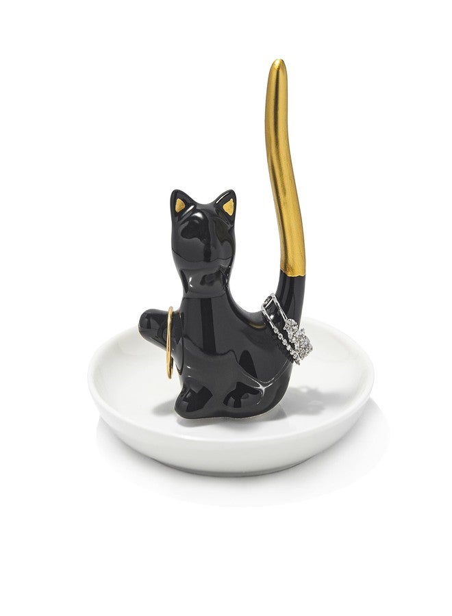 Lynagert Cat Ring Holder Ceramic Jewelry Dish - Trinket Tray for Earrings and Organizer - Funny Themed Gifts for Cat Mom, Lovers, Birthday Gifts for Women - Image 1