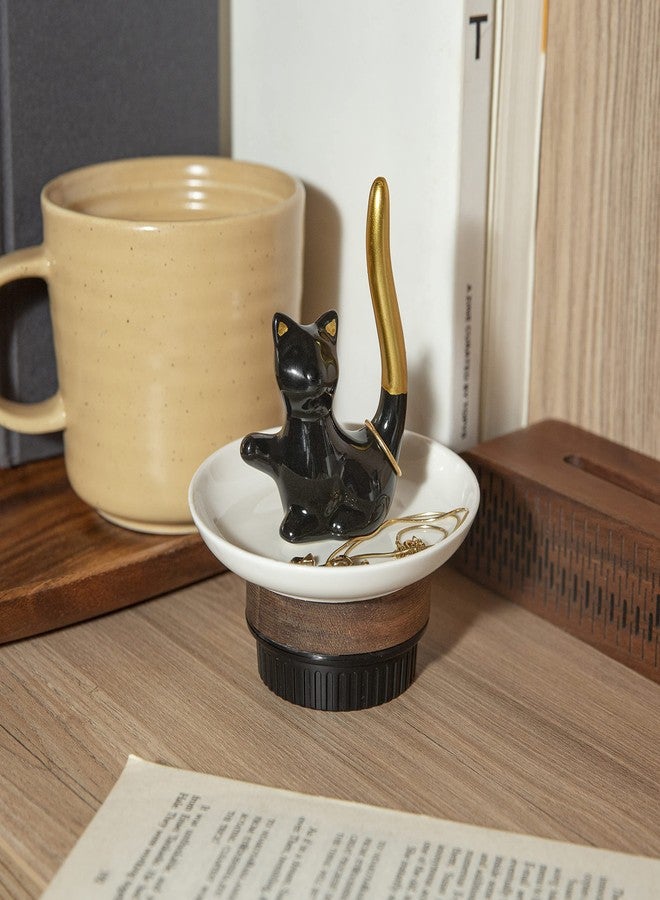 Lynagert Cat Ring Holder Ceramic Jewelry Dish - Trinket Tray for Earrings and Organizer - Funny Themed Gifts for Cat Mom, Lovers, Birthday Gifts for Women - Image 3