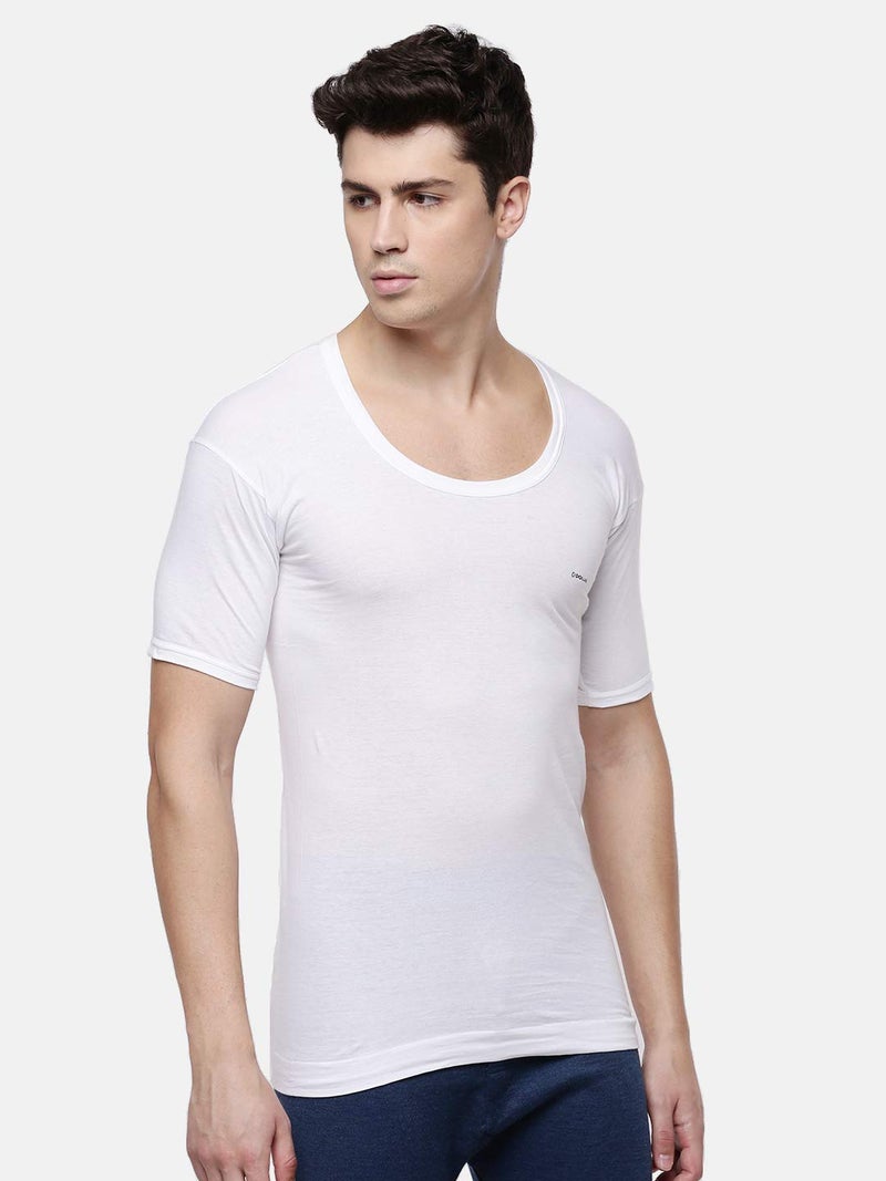 Dollar Lehar Combed Cotton Men's White Vest - Pack of 8 - Image 2