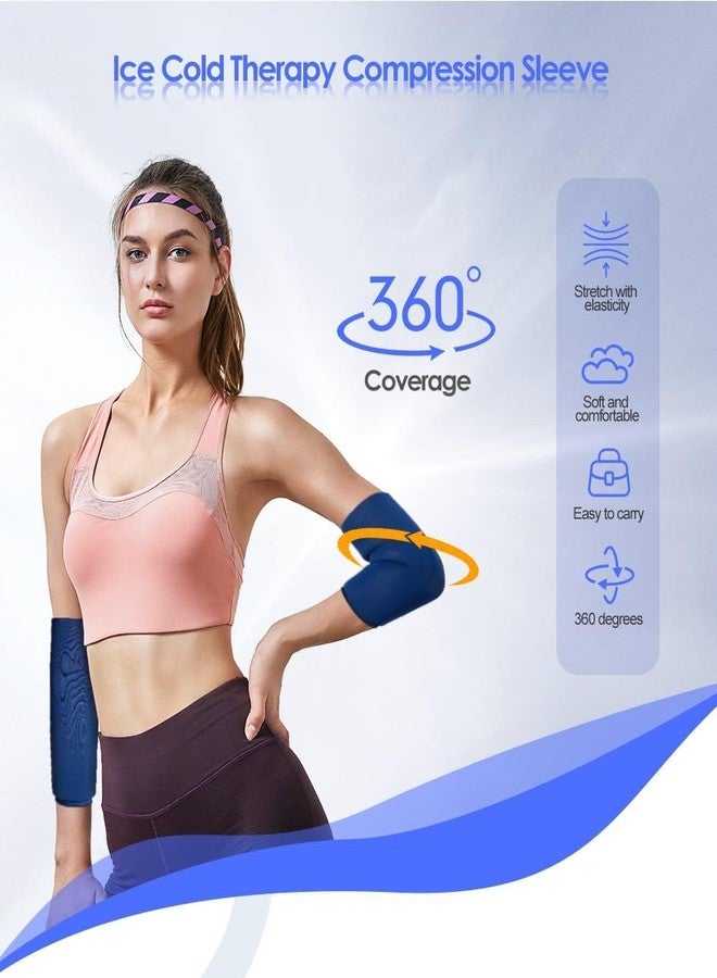 AUM ENTERPRISE شركة AUM ENTERPRISE، كمادات ثلج مرنة للعلاج بالحرارة والبرودة، كم ضاغط للعلاج بالبرودة، عبوة جل قابلة لإعادة الاستخدام للإصابات، ضمادة باردة للركبة والساق والمرفق، عبوة من قطعتين - Image 4