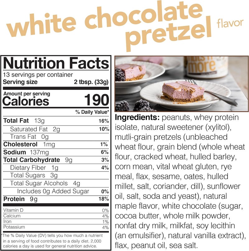 nuts'n more Nuts 'N More White Chocolate Pretzel Peanut Butter Spread - Image 2