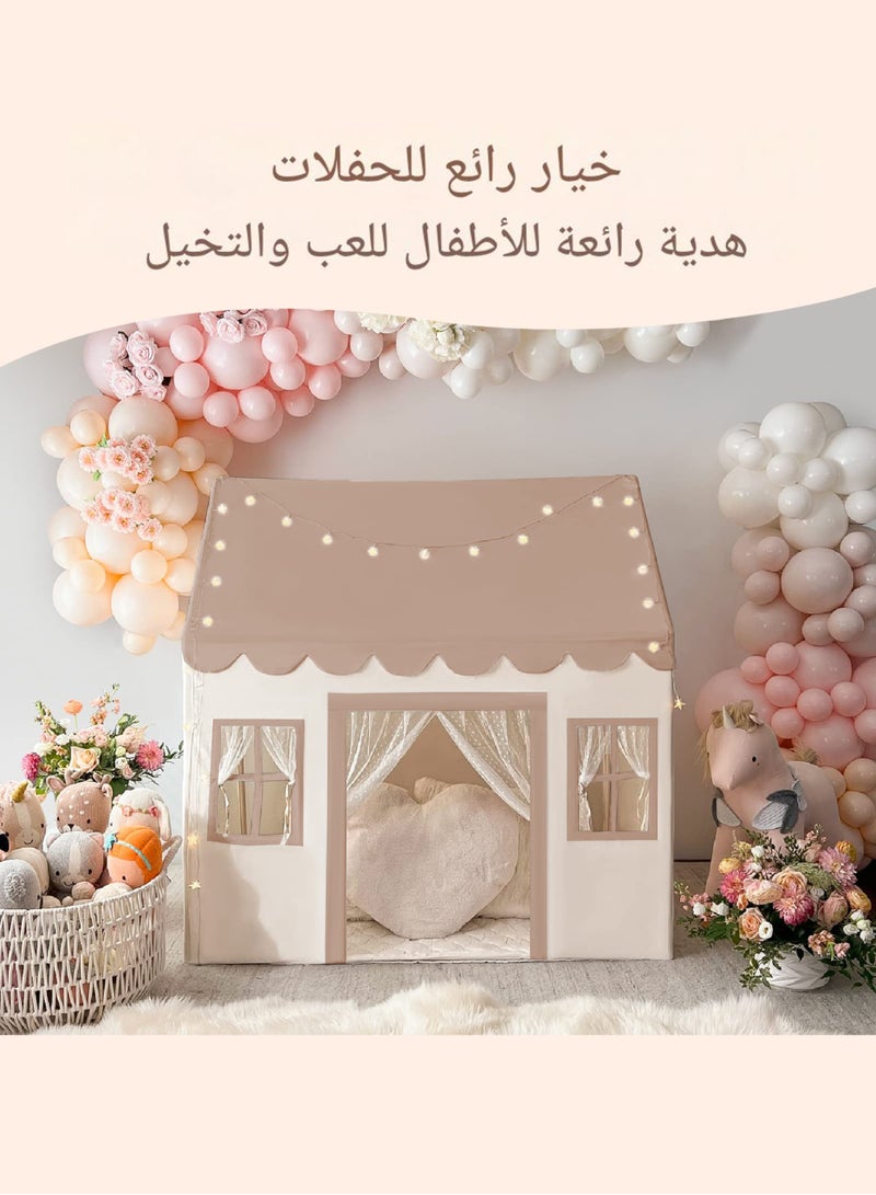 Paka Rabbit Play Tent with Padded Mat & LED Lights, Kids Tent, Playhouse for Kids, Indoor Bed Tent for Toddler, Toys for 3,4,5,6-Year-Old Girls, Neutral Color Play Room Furniture  - Image 5