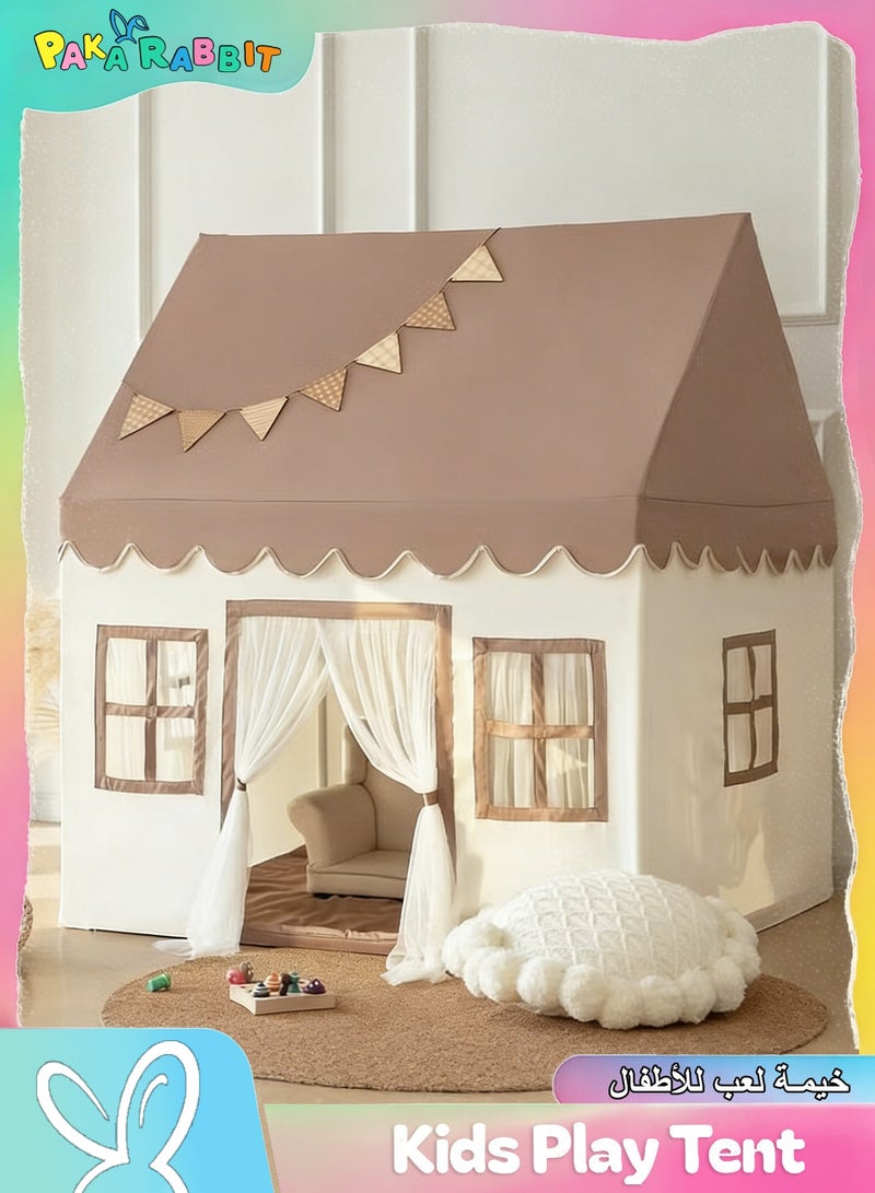 Paka Rabbit Padded Play Tent, Children’s Game Tent, Playhouse, Toddler Indoor Bed Tent, Toys Suitable for Boys and Girls Aged 3, 4, 5, and 6, Neutral-Colored Playroom  (Lights Not Included). - Image 1