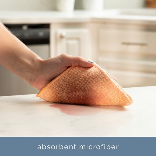 S&T INC. 50 Pack Microfiber Cleaning Cloth, Bulk Towels for Home, Reusable Microfiber Towels for Cars, Cleaning Rags, Neutral Coral, 11.5 Inches x 11.5 Inches, 50 Count - Image 2