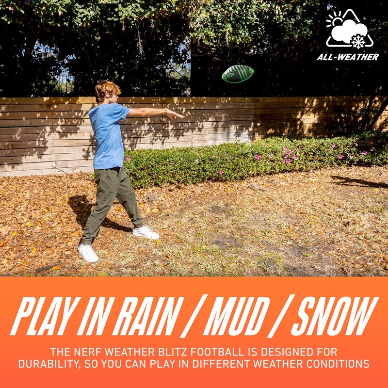 NERF Weather Blitz Foam Football - All-Weather Play with Easy-to-Hold Grips - Image 3