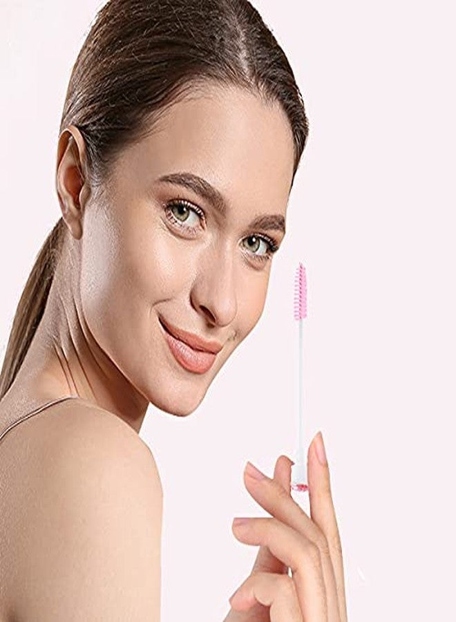 Dming 50 Pieces Disposable Mascara Brushes Eyelash Brush Lash Wand Diamond Mascara Wands with Tube Makeup Tool Lash Spoolies Sanitary Brushes Lash Extension Supplies (tube scale l pink 50) - Image 4
