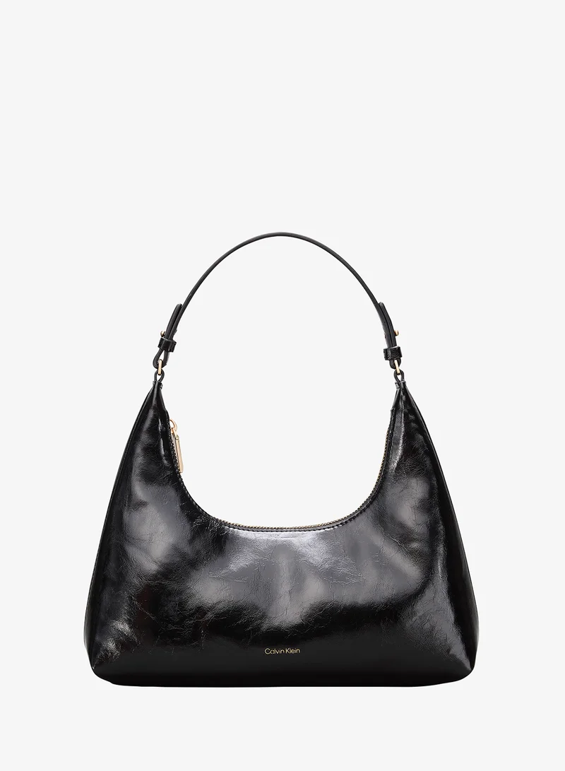 Foil Logo Glossy Shoulder Bag