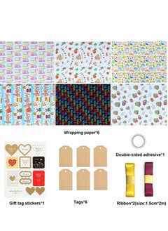 KASTWAVE Gift Wrapping Paper, Recyclable Premium Gift Wrapping Paper Birthday Wrap Paper, Birthday Wrap Paper with Tags Ribbons Sticker Double for Birthday, Bridal Baby Shower, Graduations, Boy, Girl  - Image 4