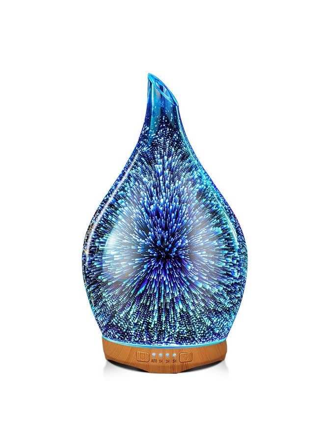 Porseme 280Ml Essential Oil Diffuser 3D Handblown Glass Aroma Diffusor Aromatherapy Unltrasonic Cool Mist Deffuser 7 Color Changing Humidifier Waterless Shutoff Timer Function For Home Office  - Image 1